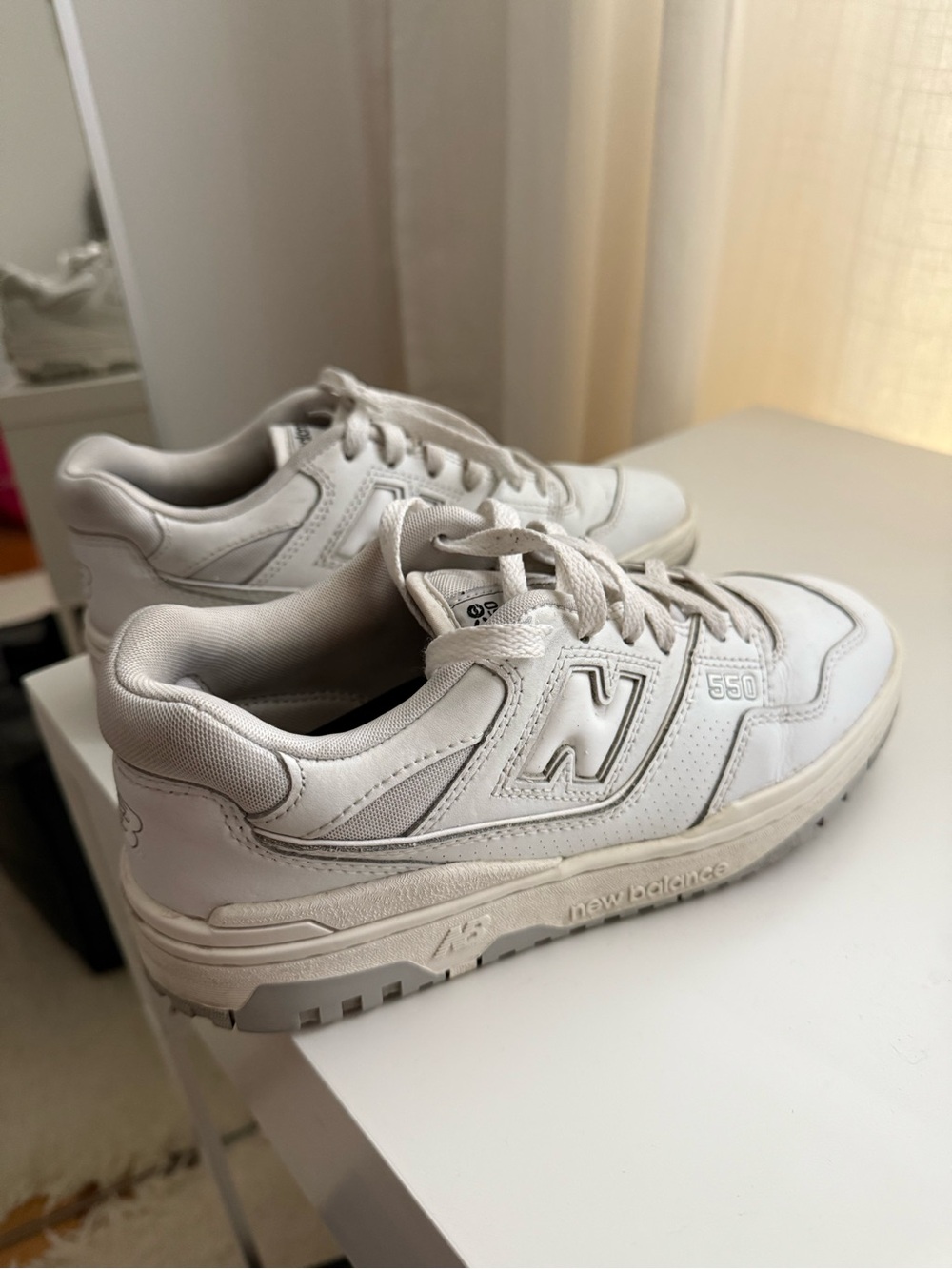 New Balance 550 All-White Retro Trainer